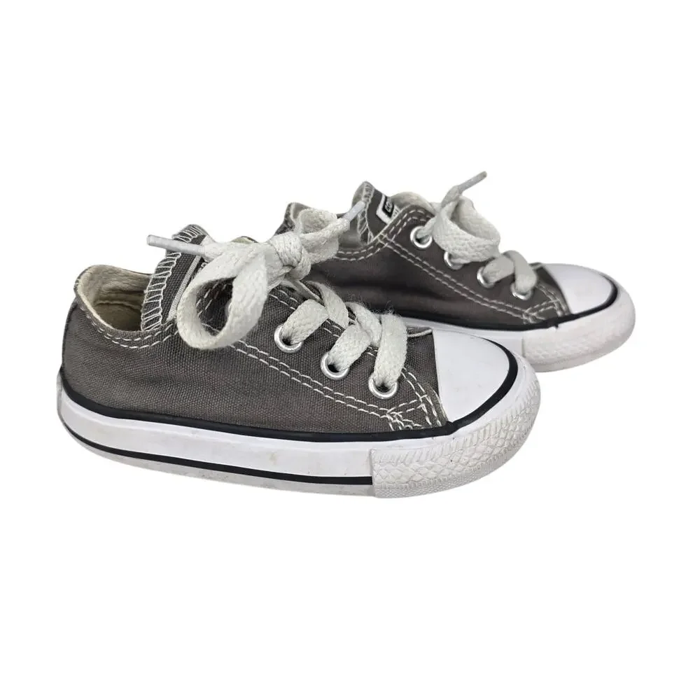 CONVERSE INFANT SNEAKERS – SIZE 5 – GRAY CANVAS RUBBER TOE – CLASSIC CHUCK STYLE